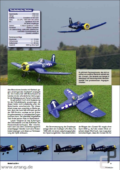 Modell 03 / 2012  Corsair von Hangar 9 / Horizon Hobby Seite 4