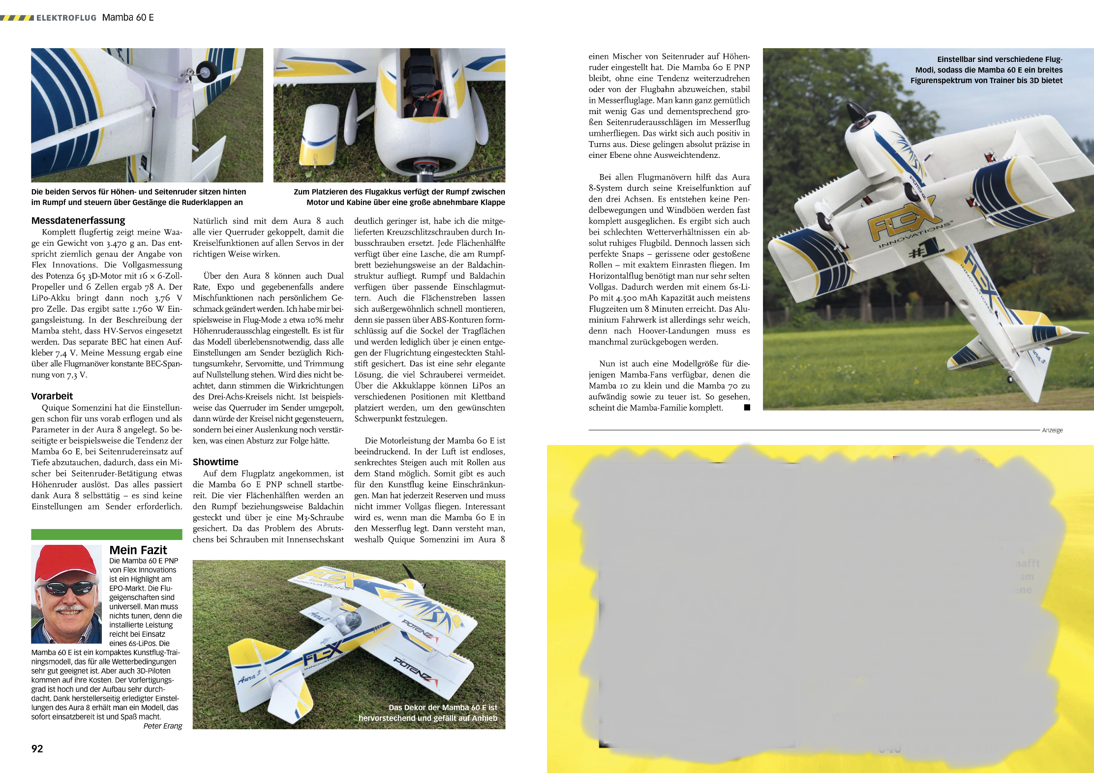 Artikel in FlugModell 06 / 2020 Mamba 60E von Lindinger Seite 3