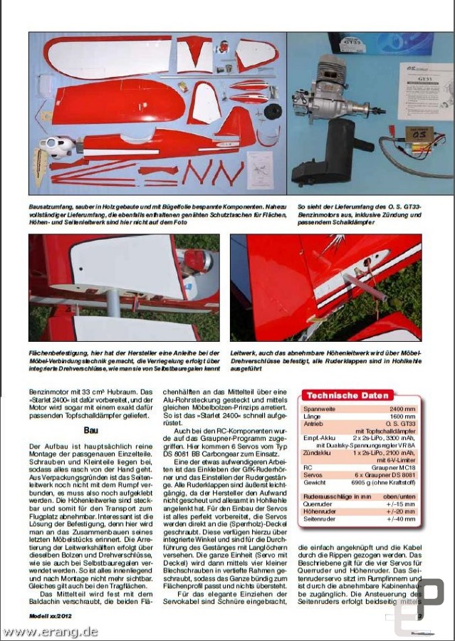 Modell 11 / 2012  Starlet von Graupner Seite 2